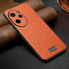 Soft Luxury Leather Snap On Case Cover LD2 for Huawei Honor 100 Pro 5G Orange