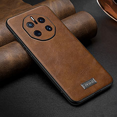 Soft Luxury Leather Snap On Case Cover LD2 for Huawei Mate 50 RS Brown