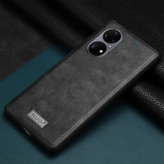 Soft Luxury Leather Snap On Case Cover LD2 for Huawei P50 Pro Black