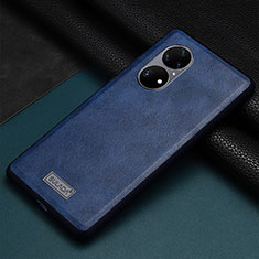 Soft Luxury Leather Snap On Case Cover LD2 for Huawei P50 Pro Blue