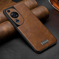 Soft Luxury Leather Snap On Case Cover LD2 for Huawei P60 Art Brown