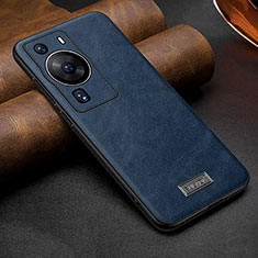 Soft Luxury Leather Snap On Case Cover LD2 for Huawei P60 Pro Blue