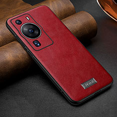 Soft Luxury Leather Snap On Case Cover LD2 for Huawei P60 Pro Red
