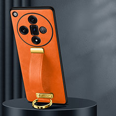 Soft Luxury Leather Snap On Case Cover LD2 for Oppo Find X7 5G Orange