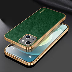 Soft Luxury Leather Snap On Case Cover LD3 for Apple iPhone 13 Green