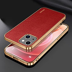 Soft Luxury Leather Snap On Case Cover LD3 for Apple iPhone 14 Plus Red