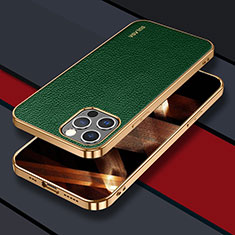 Soft Luxury Leather Snap On Case Cover LD3 for Apple iPhone 14 Pro Green