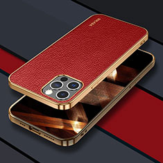 Soft Luxury Leather Snap On Case Cover LD3 for Apple iPhone 14 Pro Max Red