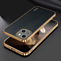 Soft Luxury Leather Snap On Case Cover LD3 for Apple iPhone 15 Black