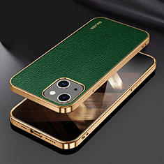 Soft Luxury Leather Snap On Case Cover LD3 for Apple iPhone 15 Green
