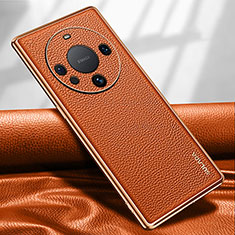 Soft Luxury Leather Snap On Case Cover LD3 for Huawei Mate 60 Orange