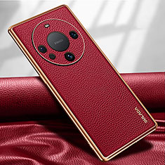 Soft Luxury Leather Snap On Case Cover LD3 for Huawei Mate 60 Red