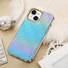 Soft Luxury Leather Snap On Case Cover LD4 for Apple iPhone 14 Plus Blue