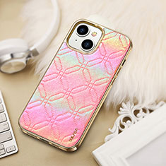 Soft Luxury Leather Snap On Case Cover LD4 for Apple iPhone 14 Plus Hot Pink