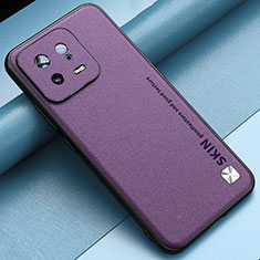 Soft Luxury Leather Snap On Case Cover LS2 for Xiaomi Mi 13 5G Purple