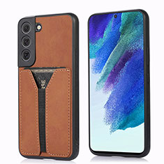 Soft Luxury Leather Snap On Case Cover M02T for Samsung Galaxy S21 Plus 5G Brown