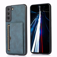 Soft Luxury Leather Snap On Case Cover M03T for Samsung Galaxy S21 Plus 5G Blue