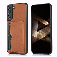Soft Luxury Leather Snap On Case Cover M03T for Samsung Galaxy S24 5G Brown