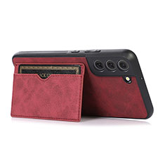 Soft Luxury Leather Snap On Case Cover M04T for Samsung Galaxy S22 5G Red