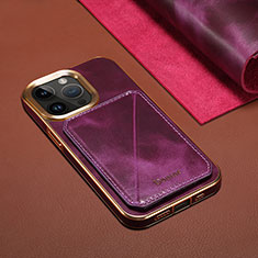 Soft Luxury Leather Snap On Case Cover MT1 for Apple iPhone 15 Pro Max Purple