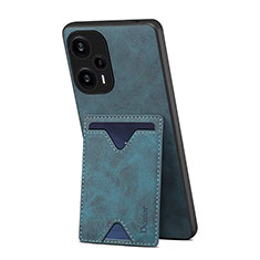 Soft Luxury Leather Snap On Case Cover MT1 for Xiaomi Poco F5 5G Blue