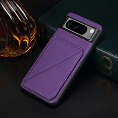 Soft Luxury Leather Snap On Case Cover MT2 for Google Pixel 8 Pro 5G Purple