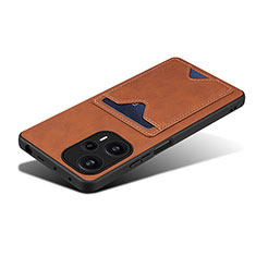 Soft Luxury Leather Snap On Case Cover MT2 for Xiaomi Poco F5 5G Brown