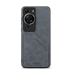Soft Luxury Leather Snap On Case Cover MT3 for Huawei P60 Pro Gray