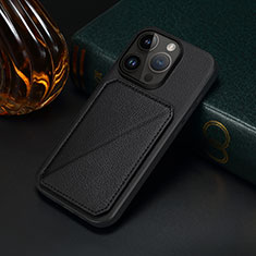 Soft Luxury Leather Snap On Case Cover MT4 for Apple iPhone 14 Pro Black