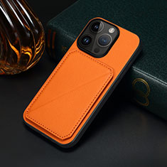 Soft Luxury Leather Snap On Case Cover MT4 for Apple iPhone 14 Pro Max Orange