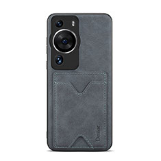 Soft Luxury Leather Snap On Case Cover MT4 for Huawei P60 Pro Gray