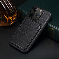 Soft Luxury Leather Snap On Case Cover MT5 for Apple iPhone 14 Pro Max Black
