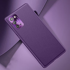 Soft Luxury Leather Snap On Case Cover N01 for Samsung Galaxy Note 20 5G Purple