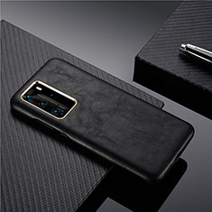 Soft Luxury Leather Snap On Case Cover N05 for Huawei P40 Pro Black