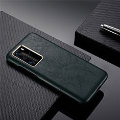 Soft Luxury Leather Snap On Case Cover N05 for Huawei P40 Pro Midnight Green