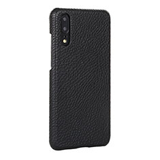 Soft Luxury Leather Snap On Case Cover P01 for Huawei P20 Pro Black