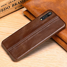 Soft Luxury Leather Snap On Case Cover P02 for Huawei P20 Pro Brown