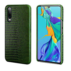 Soft Luxury Leather Snap On Case Cover P02 for Huawei P30 Green