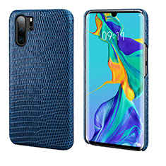 Soft Luxury Leather Snap On Case Cover P02 for Huawei P30 Pro Blue