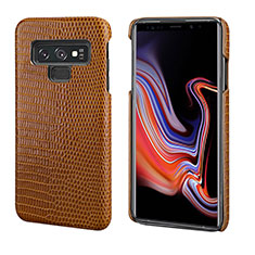 Soft Luxury Leather Snap On Case Cover P02 for Samsung Galaxy Note 9 Brown