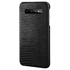 Soft Luxury Leather Snap On Case Cover P02 for Samsung Galaxy S10 Black