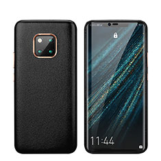 Soft Luxury Leather Snap On Case Cover P03 for Huawei Mate 20 Pro Black