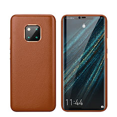 Soft Luxury Leather Snap On Case Cover P03 for Huawei Mate 20 Pro Brown
