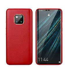 Soft Luxury Leather Snap On Case Cover P03 for Huawei Mate 20 Pro Red