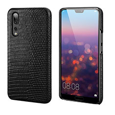 Soft Luxury Leather Snap On Case Cover P03 for Huawei P20 Pro Black