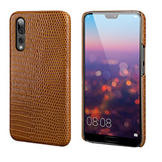 Soft Luxury Leather Snap On Case Cover P03 for Huawei P20 Pro Brown