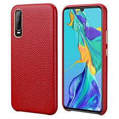 Soft Luxury Leather Snap On Case Cover P03 for Huawei P30 Red