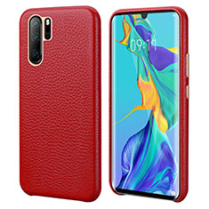 Soft Luxury Leather Snap On Case Cover P04 for Huawei P30 Pro New Edition Red