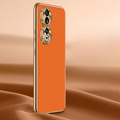 Soft Luxury Leather Snap On Case Cover QK1 for Huawei Honor 90 5G Orange