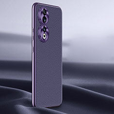 Soft Luxury Leather Snap On Case Cover QK1 for Huawei Honor 90 5G Purple